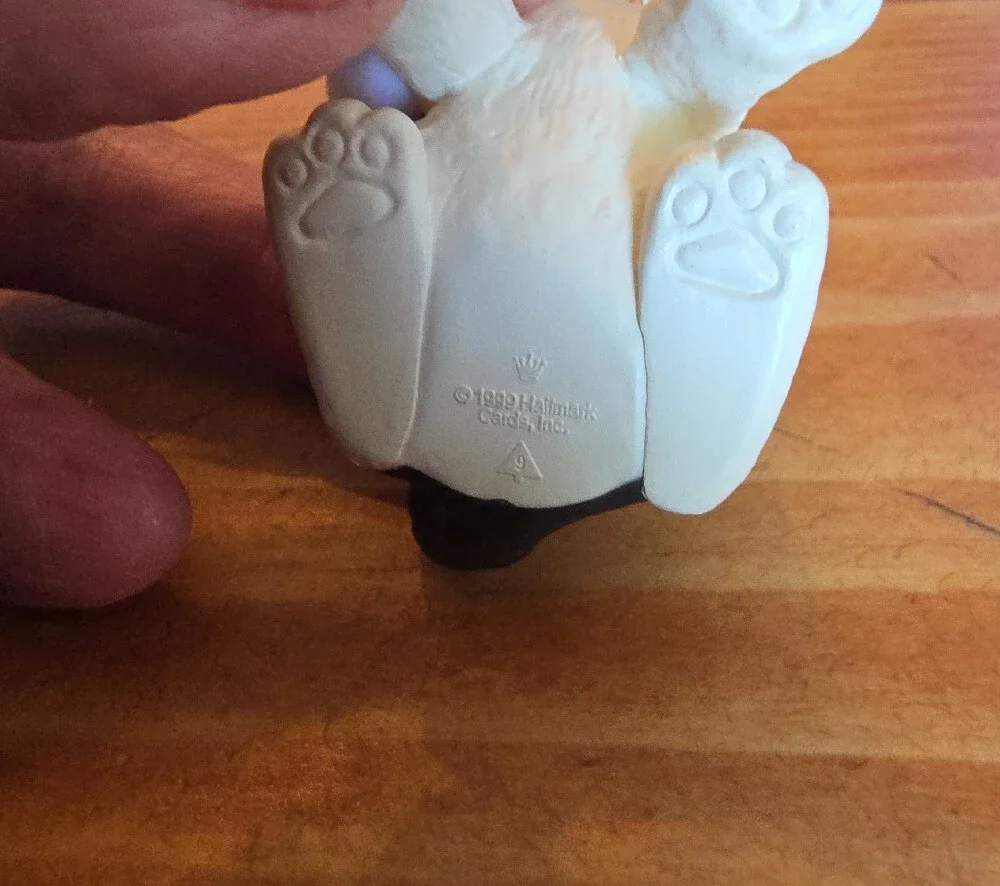 Hallmark White and Black Puppy Santa Hat Ornament